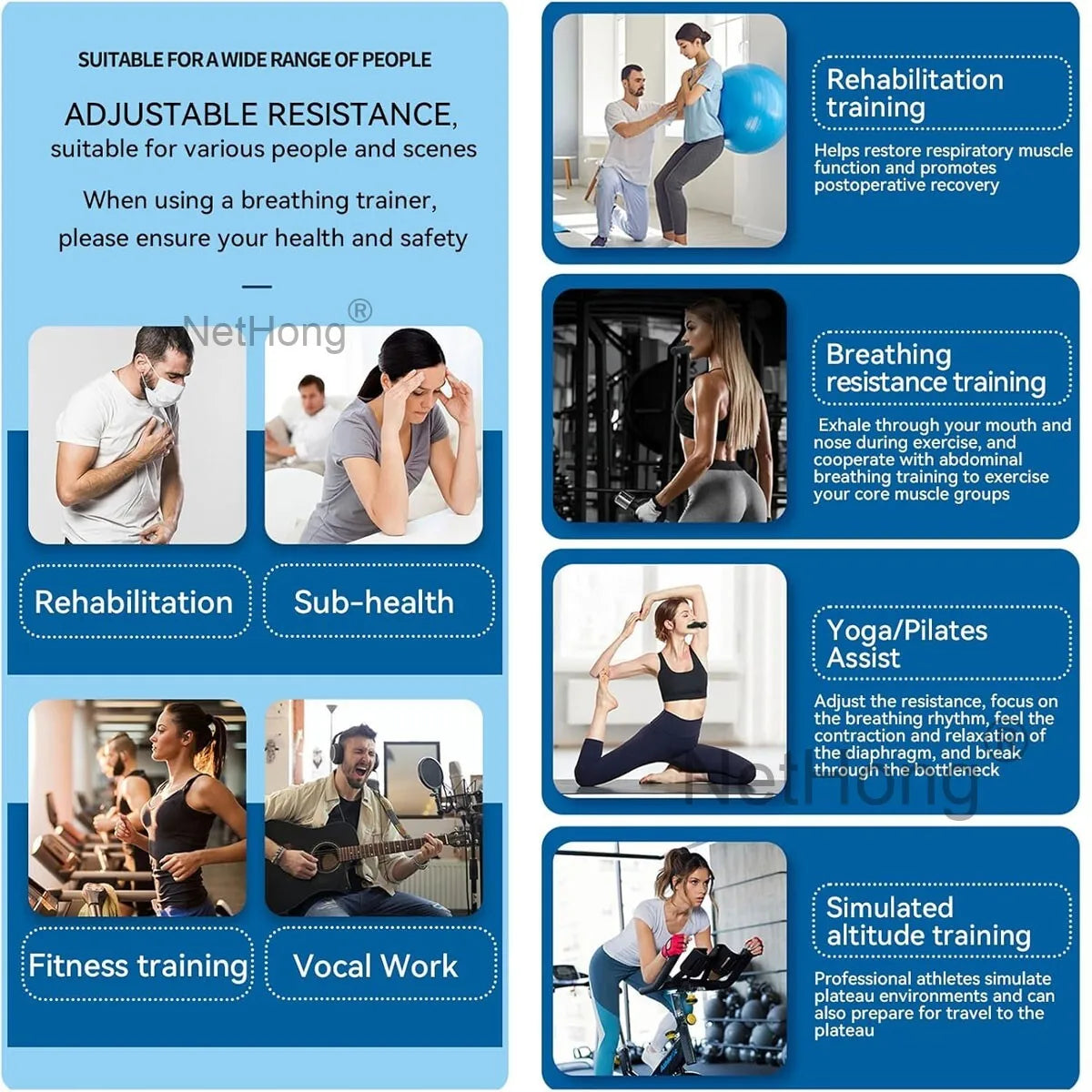 Breathing Trainer Lung Respirator Fiess Equipment Respiratory Exercise Trainin