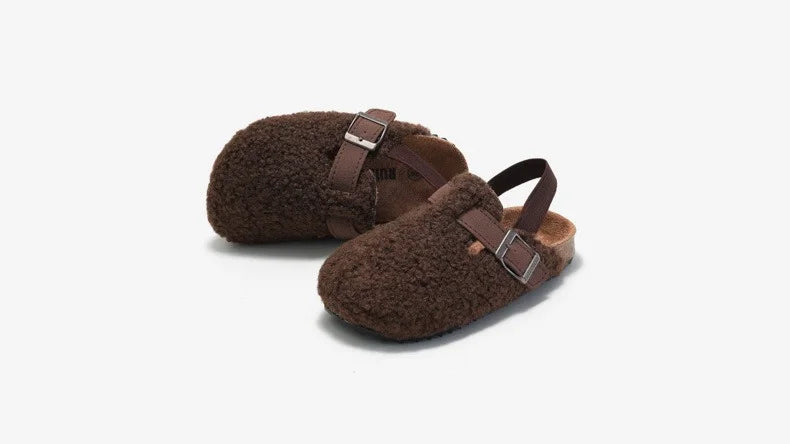 Kids Fleece Slippers - Warm Plush Clogs for Boys & Girls | Soft Sole Baby Shoes