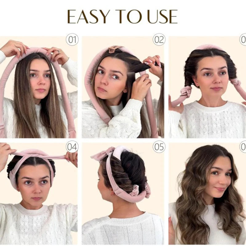 No Heat Hair Rollers Heatless Curling Rod Headband Soft Hair Curler Satin Curlers Curls Sleeping Bonnet Night Cap Styling Tools