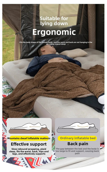 MOUNTAINHIKER 2025 Interior Air Mattress Glamping Mats PVC Inflatable Sleeping Mattress 1/3 Person Camping Bed Mat Built-in Pump