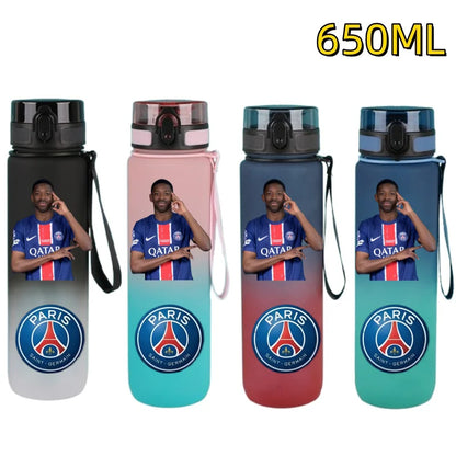 650ml 2025 Champion Team Football Star Water Cup Désiré Doué Portable Large Capacity Sports Fitness Flip Cover Drinking Bottle