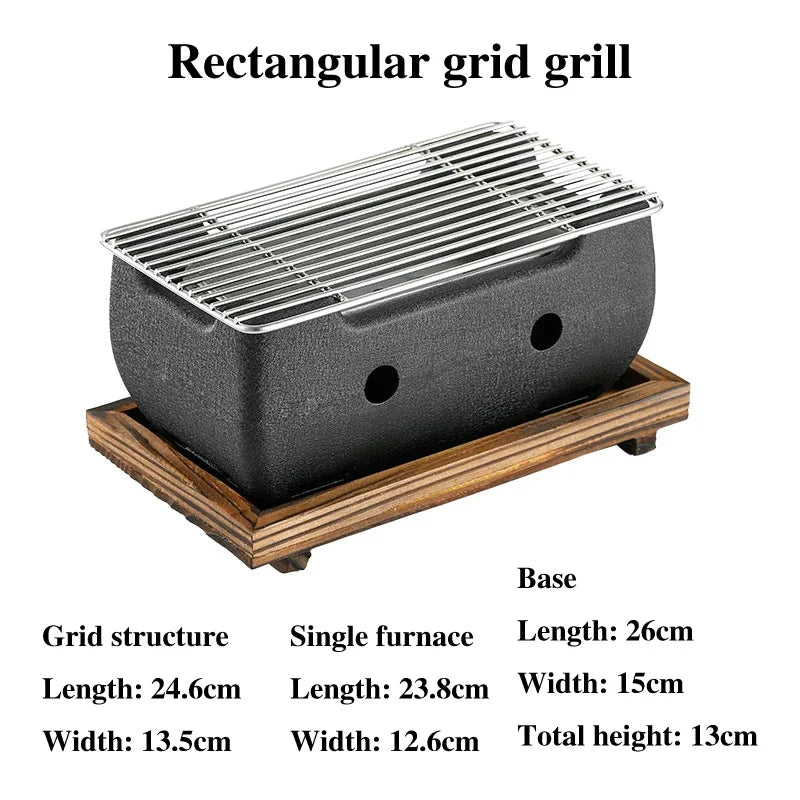 Aluminum alloy tea cooker Small oven Korean style cast iron barbecue dish portable grill korean bbq Japanese charcoal grill