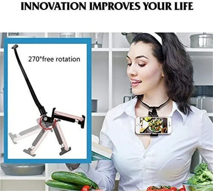 POV Vlog Smartphone Selfie Neck Holder Hands Free Wearable Lazy Phone Stand Universal Hanging Mount for IPhone GoPro Dock racket