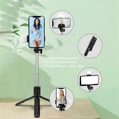 Wireless Bluetooth Selfie Stick Tripod With Remote Extendable Tripod With LED Selfie Light Detachable For Ios Android Smartphone