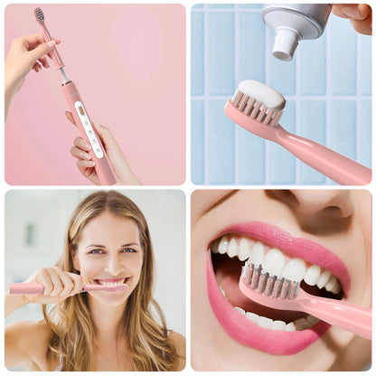 SEJOY Electric Sonic Tooth Brush for Adult USB Rechargeable Electric Toothbrush Washable with 7 pcs Replacement Heads