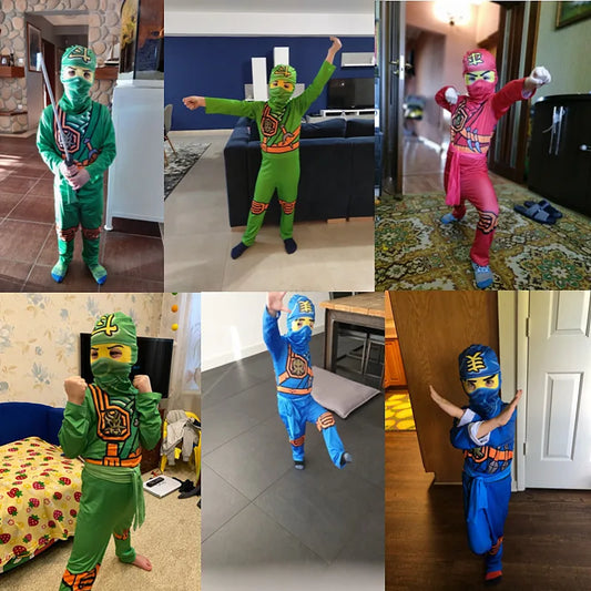 Kids Ninja Costume, Deluxe Samurai Outfit, Halloween Dress Up Ninjago Costumes For Boys Girls, Kids Clothes For Performance Part