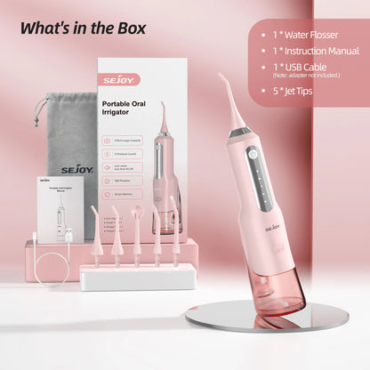 SEJOY Home Dental Oral lrrigator Water Flosser 4 Colors Thread Teeth Pick Mouth 5 Modes Washing Machine USB Rechargeable