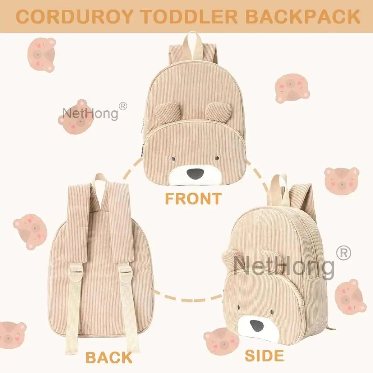 Bear/Dog Cartoon Backpack Large Capacity Student School Bag Cute Travel Gift~