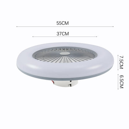 KOMORE Round Acrylic LED Ceiling Light Fan with Remote Control 3 Colour Temperature Memory Functions for Office, Living Room