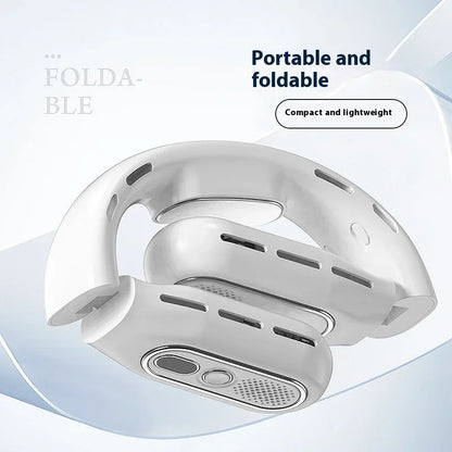 Neck - Hanging Fan with High Wind Power and Long Battery Life, Dual Display, Condensing Plate & Foldable Design for Quick Coolin