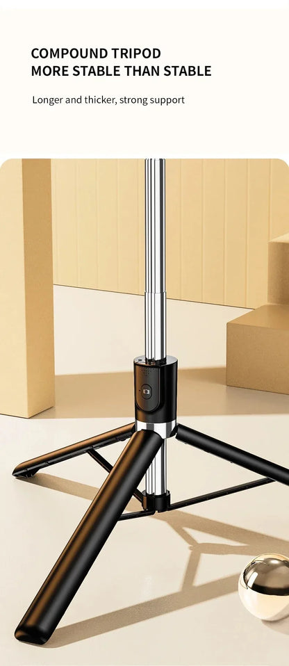 Ultra Long 1700mm Selfie Stick with Bluetooth Remote Portable Phone Holder And Fill Light Tripod Stand for Live Broadcasts