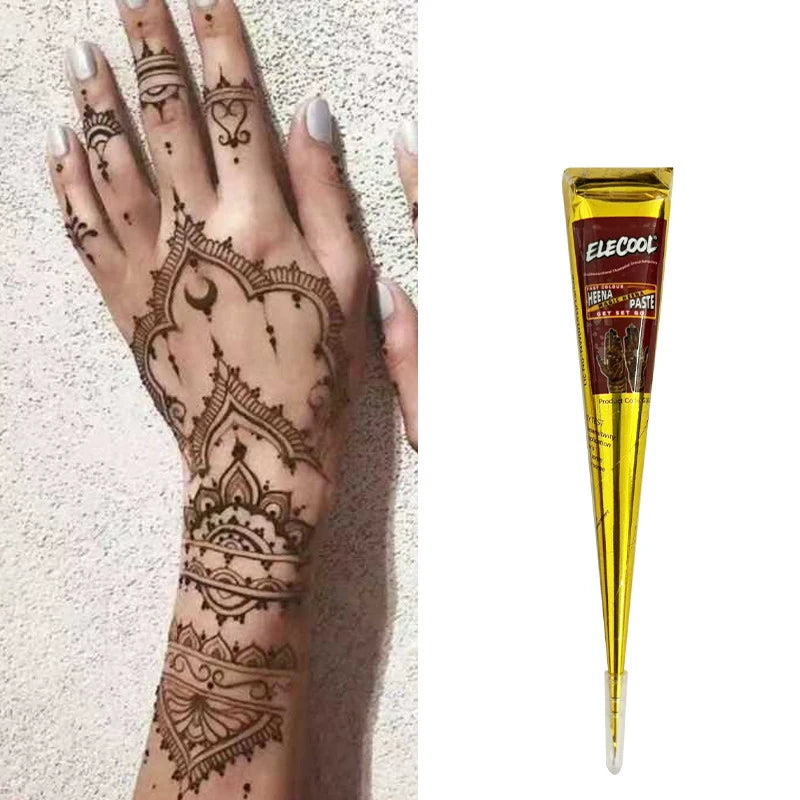 25g Indian Henna Dark Red Tattoo Paste Temporary Henna Cone For Tattoo Body Art Sticker Special Body Art Paint Henna