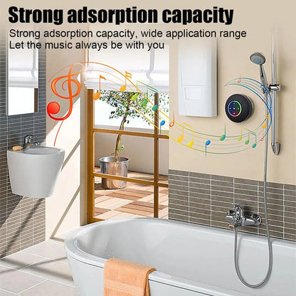 Portable Wireless Bluetooth Speaker Waterproof Suction For Shower Bathroom Black