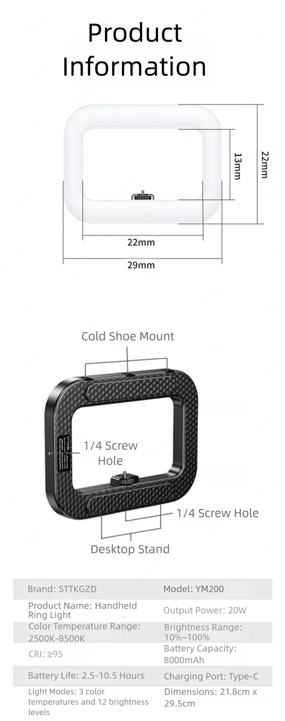 Portable Handheld Ring LED Light New Rabbit Cage Lighting Photography Lamp for Mobile Live Broadcast Selfie Light Decoration