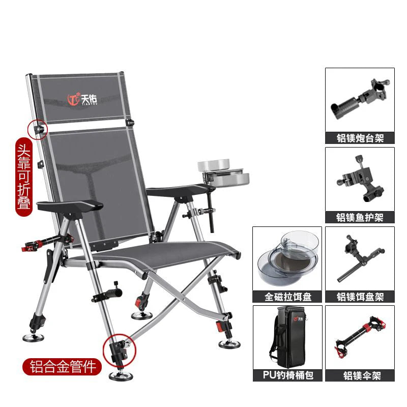 Aluminum Alloy European 낚시의자 Fishing Chair Foldable 캠핑의자 Thickened 낚시좌대 Portable 민물낚시의자 camping chair кресло для рыбалки