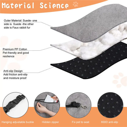 Dog Car Seat Protector Travel Anti-Slip Pet Booster Seat with Storage Pockets and Safety Leash Car Carrier Bed Hold 14kg