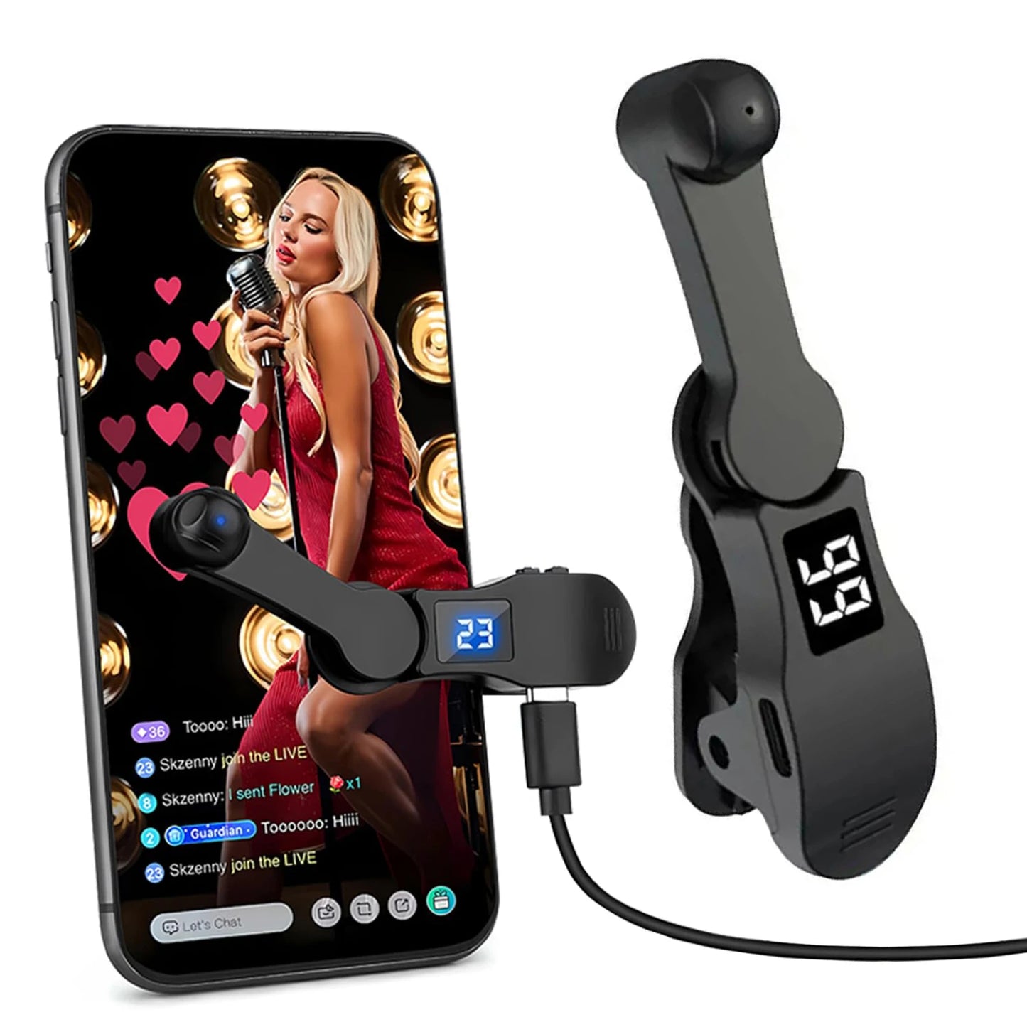 1-5PCS Phone Auto Screen Clicker Finger Clicking Simulator Clip-on Video Live Liker 108 Gear Adjustable Game Screen Touch Device