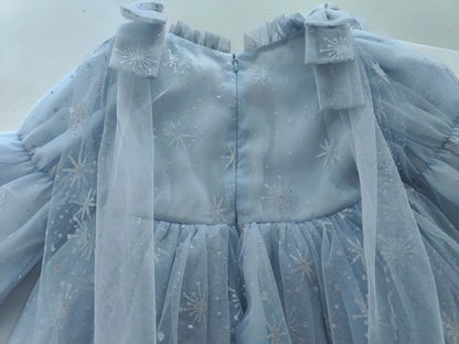 Girl's Elsa Frozen Princess Dress Long Sleeve Gown Elegant Costume for Baby Girl Birthday Party One-piece Dresses 3-9 Years Old