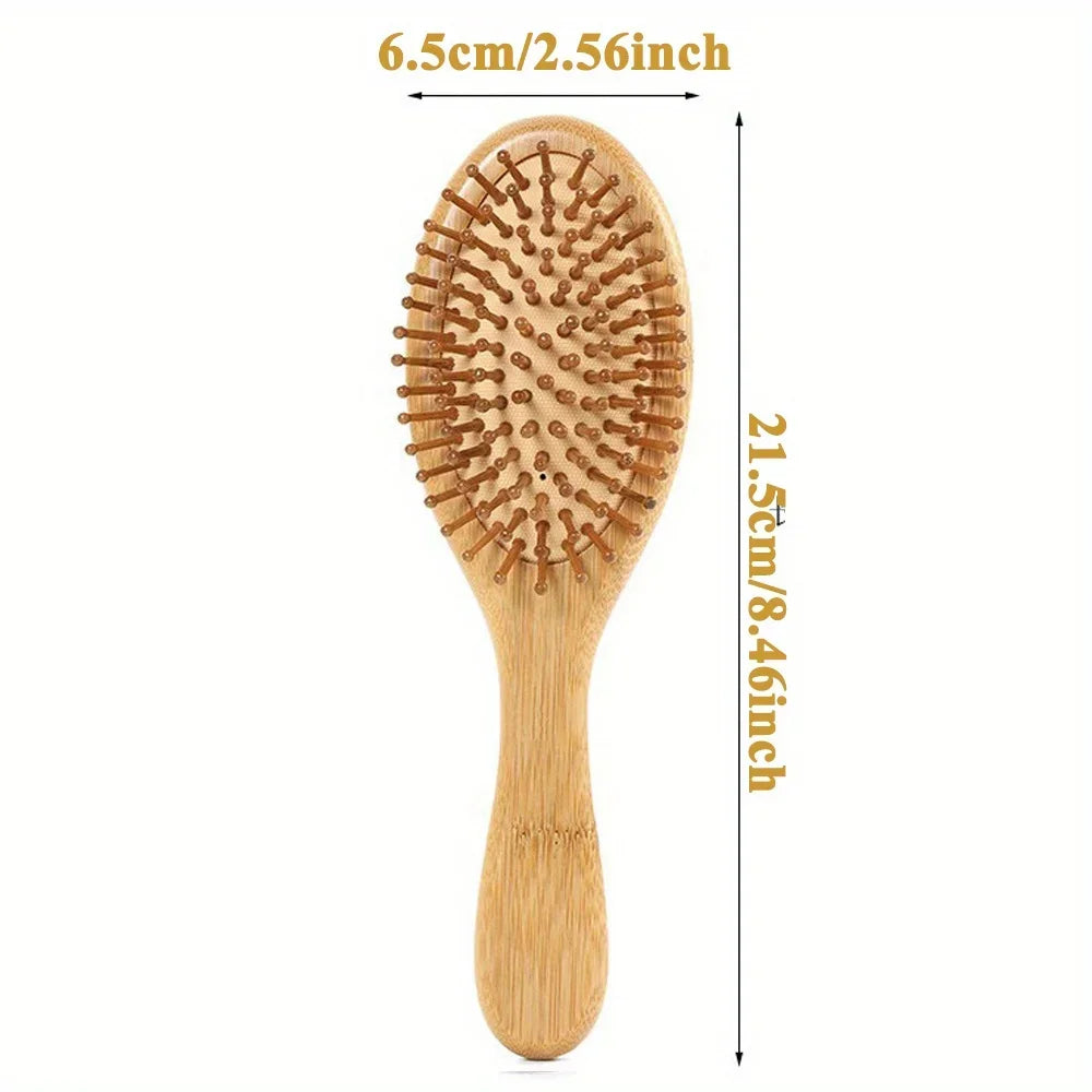 Natural bamboo paddle comb air cushion comb scalp massage anti-static tangle free comb,Special for real hair wigs