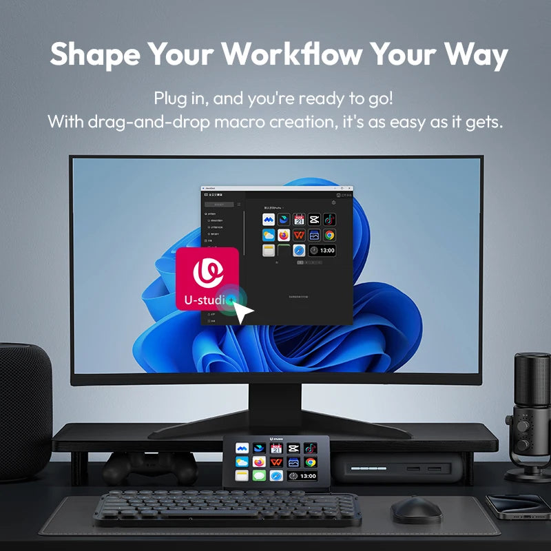 Ulanzi D200 Stream Deck Keyboard 13 LCD Keys All Customizable for Gaming Boardcast Livestreaming Office Content Creation YouTube