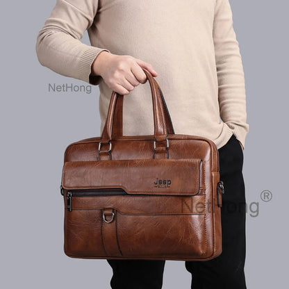 Men's Leather Cross Body Messenger Shoulder Handbag Travel Work Business Bag