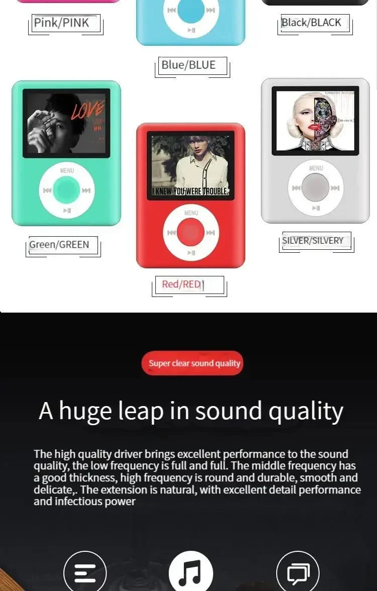 kawaii hello kitty Student MP3 Cartoon anime Portable mini music Walkman sports companion Sound can be played externally new