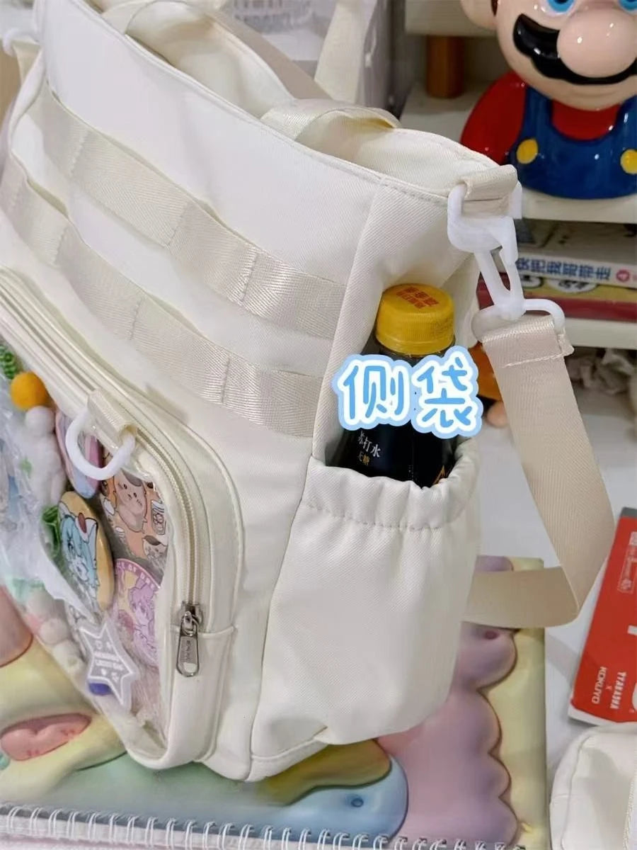Japanese Transparent Ita Bag Handbag Women Anime Portable Large Capacity Girls Shoulder Tote Bag Nylon Crossbody Bags ItaBag