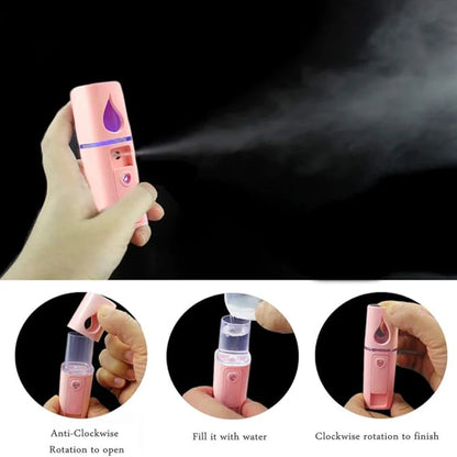 OREADEX Mini Nano Mist Sprayer Cooler Facial Steamer Humidifier USB Rechargeable Face Moisturizing Nebulizer Beauty Skin Care