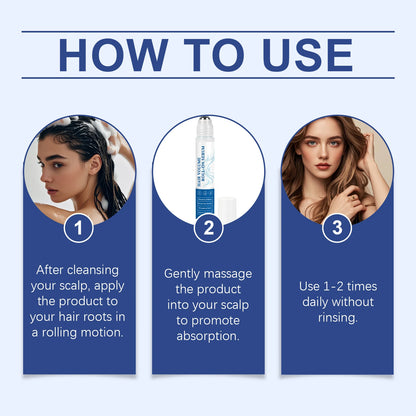 Rosemary Oil Dense Hair Essential Roller For Damaged Hair Care Treatment Smoothing Shiny Soften Hair Scalp Massage Serum