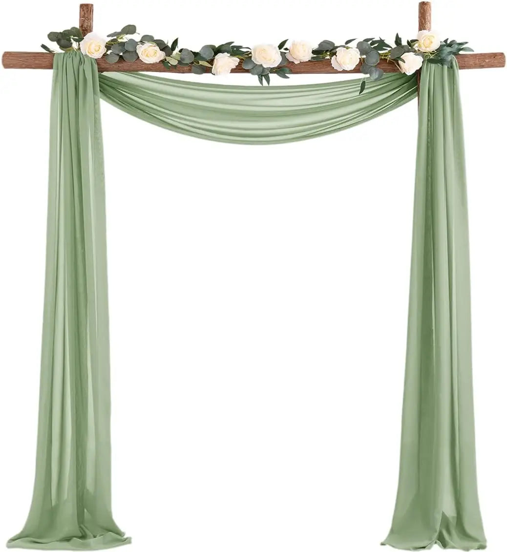 70X500cm Rust Chiffon Wedding Arch Draping Fabric Terracotta Solid Drapery Ceremony Reception Backdrop Curtain Party Swag Decor