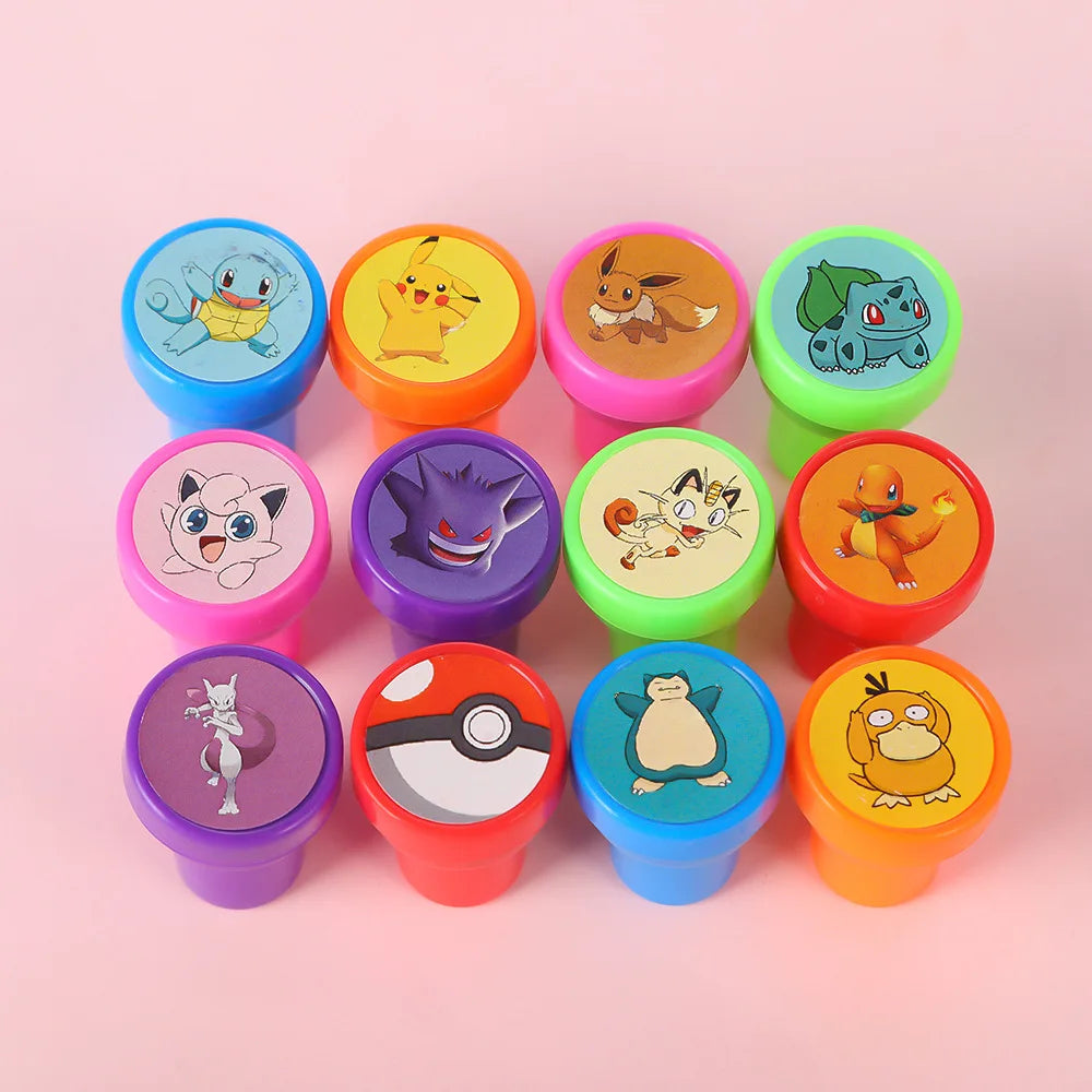 Pokemon Stamps Party Favors Pikachu Seal Stamps for Kids Classroom School Rewards Prizes Goodie Bag Gifts Birthday Party Gifts