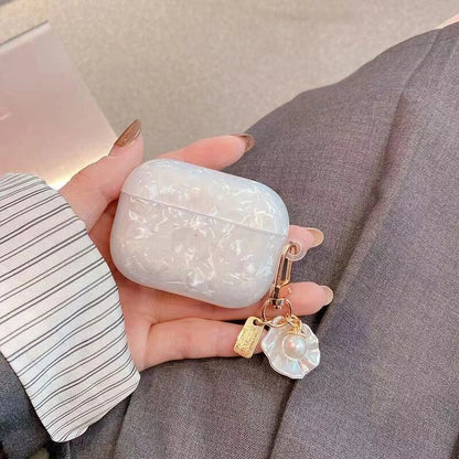 Dreamy Pearl Shell Soft Case with Keychain Pendant For Apple AirPods 4 3 Pro 2 1 Wireless Earphone Accessories Headset Box Cover