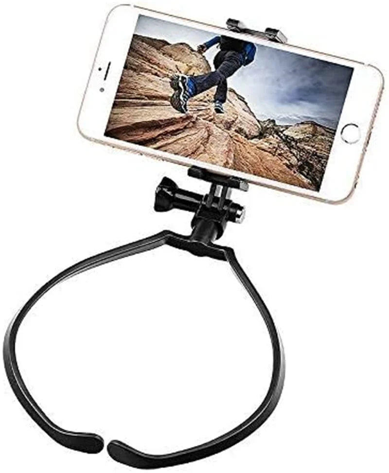 POV Vlog Smartphone Selfie Neck Holder Hands Free Wearable Lazy Phone Stand Universal Hanging Mount for IPhone GoPro Dock racket
