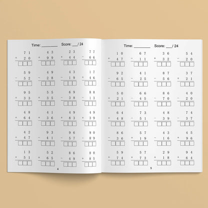 32 Pages Children's Math Enlightenment Workbook Addition and Subtraction Within 20 Mental Arithmetic Problems Activity Workbook