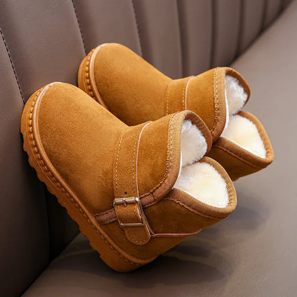 Kids Winter Slippers - Luxury Fur Lined Non-Slip Indoor Boots for Boys & Girls