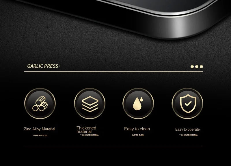 1pcs Garlic Press Easy to Squeeze and Clean with Soft Easy Squeeze Ergonomic Handle  Zinc Alloy Garlic Mincer & Crusher