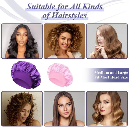 Silk Satin Lined Bonnet for Sleeping - Large Hair Bonnet for Long Hair Protection