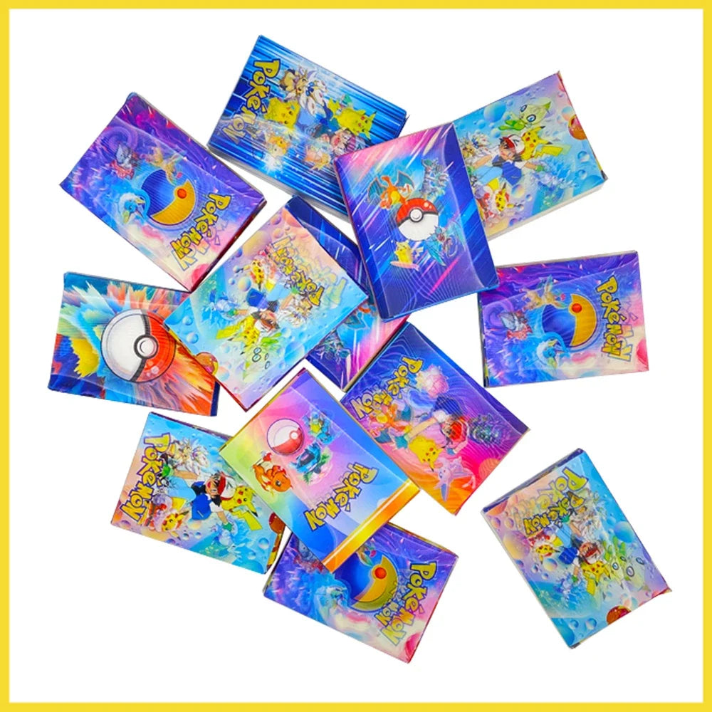 27pcs/50pcs Pokemon 3D Conversion Card English Version Vmax Charizard Pikachu Pikachu Rare Collection Trainer Colorful Card Box