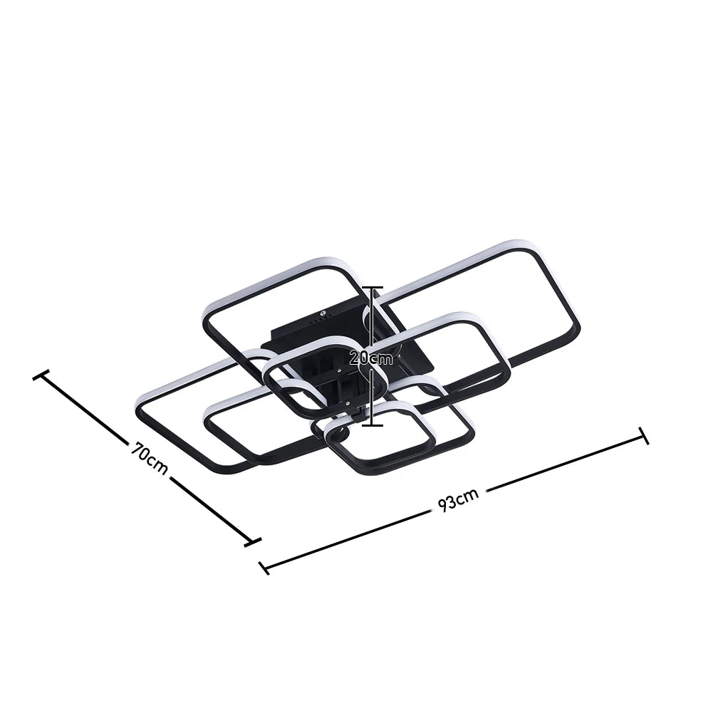 KOMORE Moderne, energieeffiziente LED-Deckenleuchte, halbaufgesetzt, Weiß / Stufenlos dimmbar