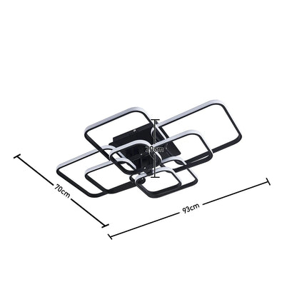 KOMORE Moderne, energieeffiziente LED-Deckenleuchte, halbaufgesetzt, Weiß / Stufenlos dimmbar