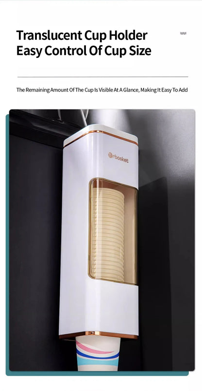 Disposable Cup Holder Cup Extractor Wall Mounted Non Perforated Dust-Proof Moisture-Proof Storage Rack