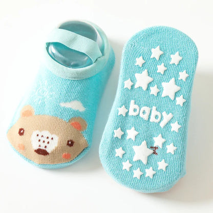 Spring Anti Slip Baby Socks Toddler Kids Floor Socks with Rubber Soles Autumn Newborn Baby Boy Girl Cartoon Cute Ball Warm Socks