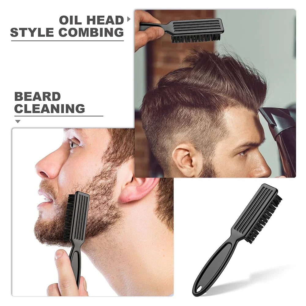 1Pc Barber Neck Duster Brush Sets Plastic Handle Hairdressing Soft Hair Cleaning Brush Heads Shaped Carving Cleaning Brush Black
