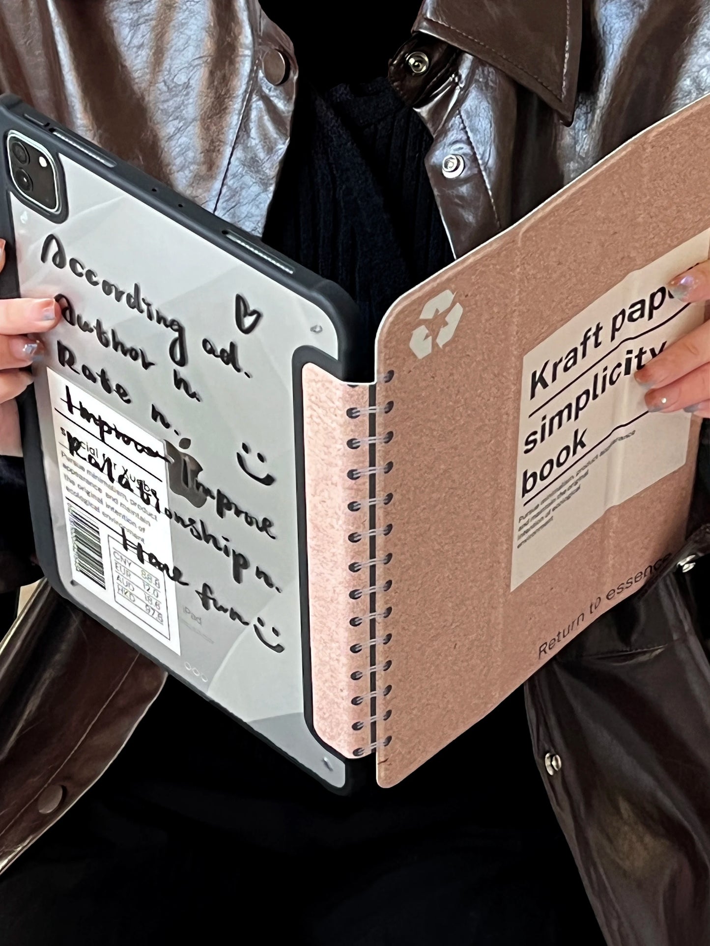 Cute notebook For iPad Case 2024 Air 11 13 M2 Pro 11 12.9 13 Case 10.2 7/8/9/10 10th Gen Cover 10.5/9.7 inch Air 3 4 5 10.9 Case