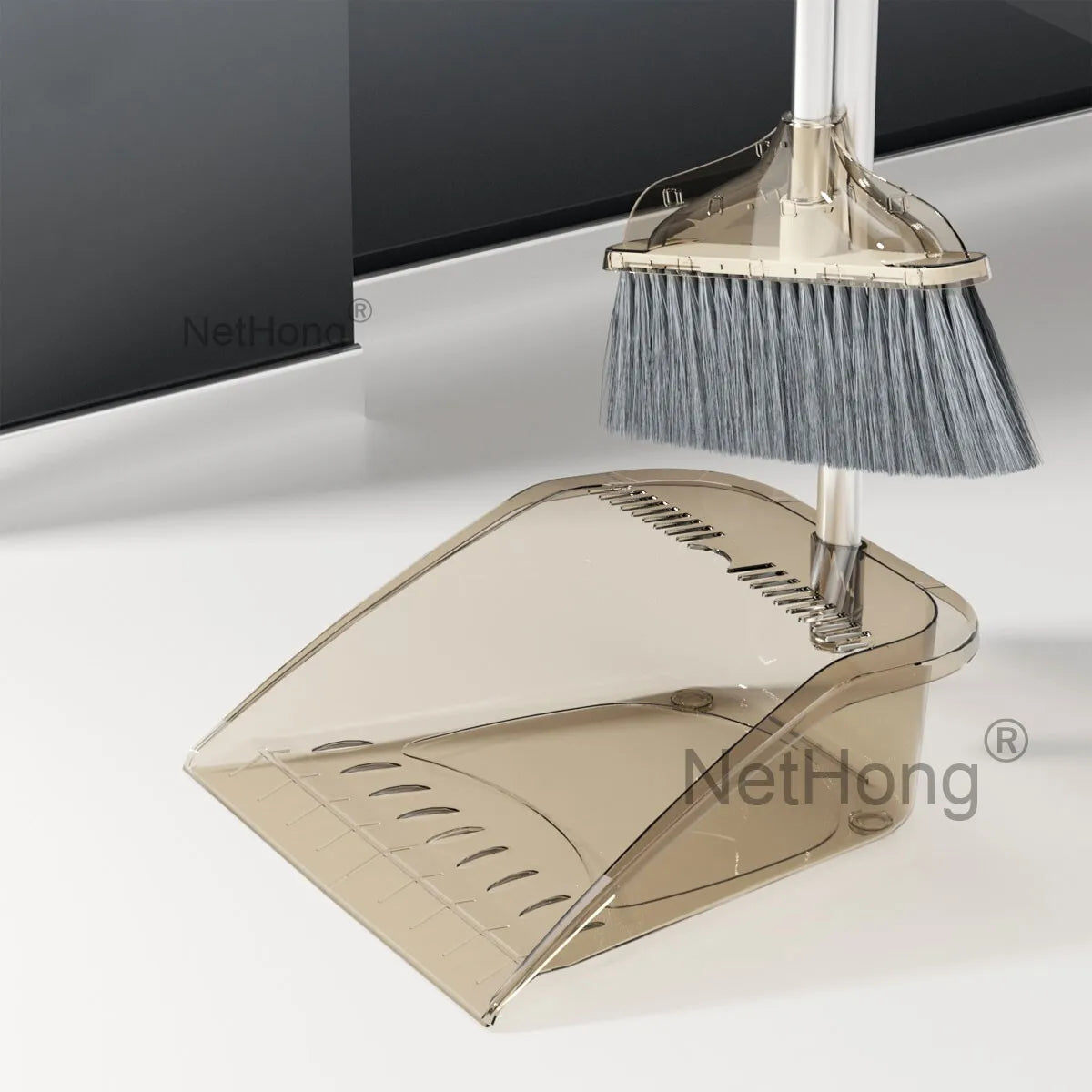 Long Handled Dustpan And Brush Set Strong Handle Dust Pan &Broom Upright Sweeper