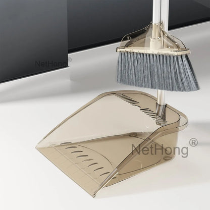 Long Handled Dustpan And Brush Set Strong Handle Dust Pan &Broom Upright Sweeper