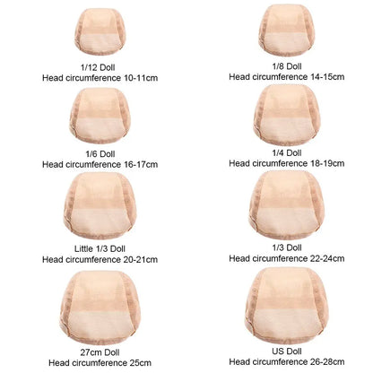 Doll DIY Accessories Fixed Hair Hairnet Net Non-slip Hat Cap Head Headgear for 1/3 1/4 1/6 Doll Wig Toy Accessories