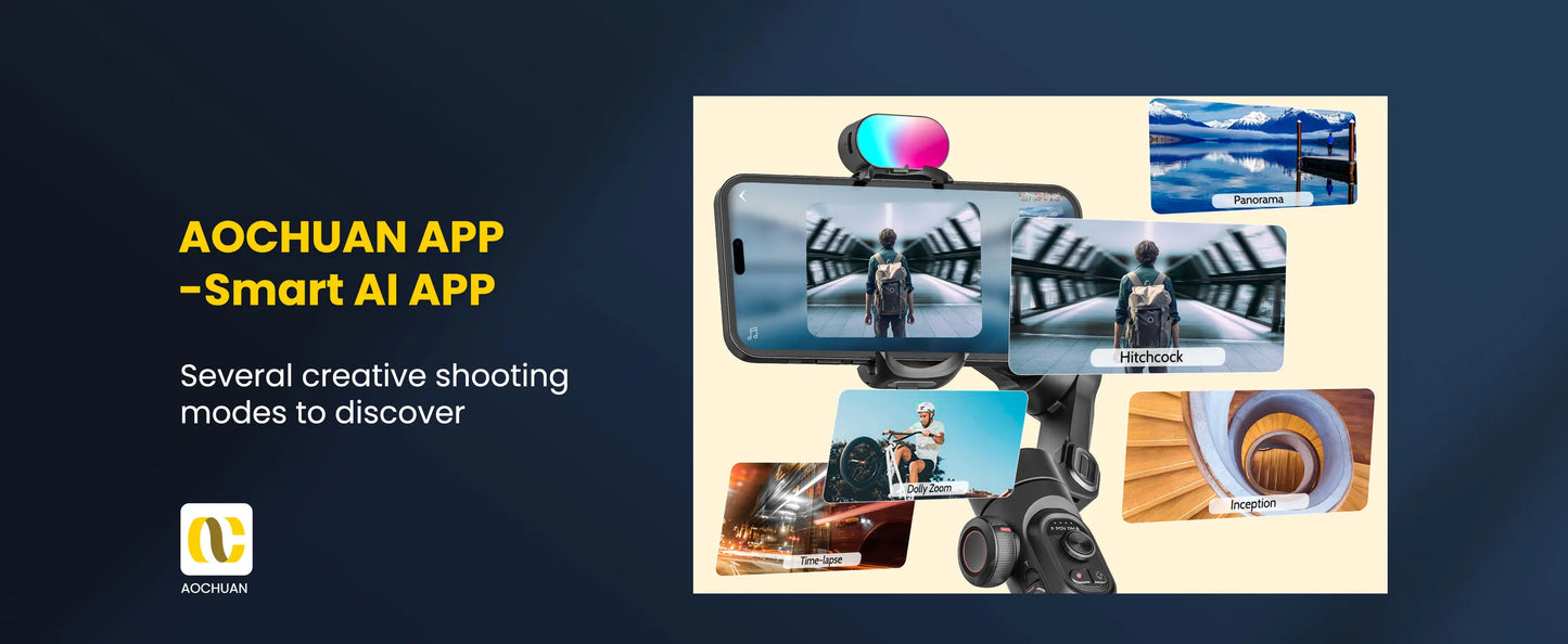 AOCHUAN Smart XE Combo1 3 Axis handheld Gimbal Stabilizer For iPhone and Android Smartphone Stabilizer With Extension Rod