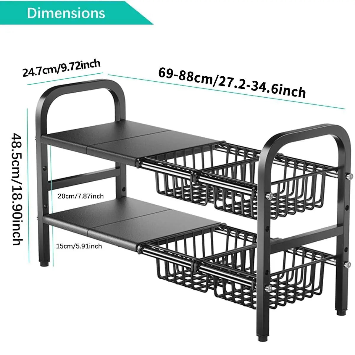 UK Refein 2 Tier Under Sink Organizer and Storage Multifunctional Storage Rack
