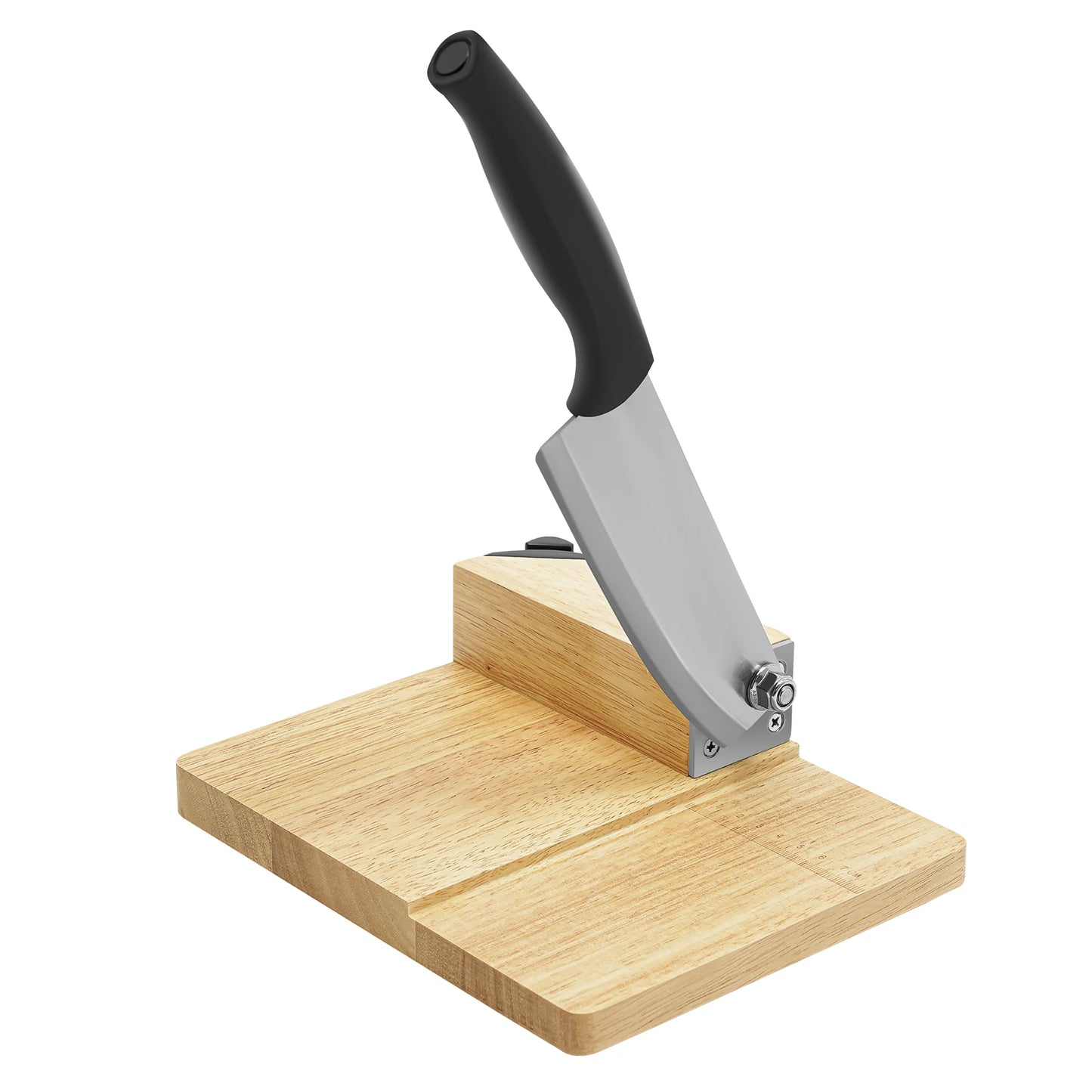 Manual Biltong Cutter & Beef Jerky Slicer Home Cutting Knife w/Oak Cutting Board Seat Guillotine